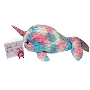 Holiday Home 9.25" Valentine's Day Rainbow Narwhal Plush Toy